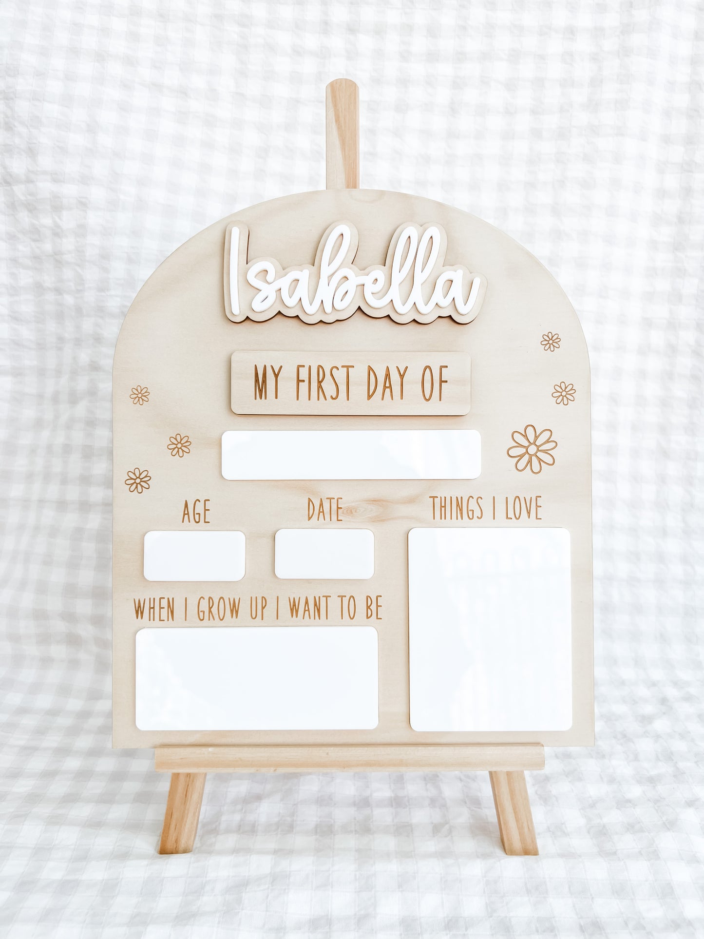 interchangeable my first day my last day board daisy