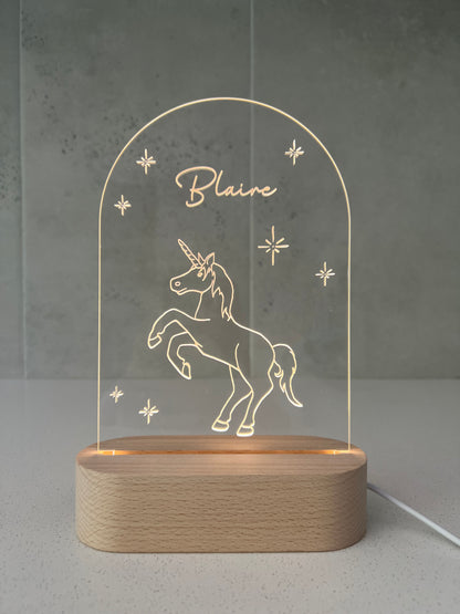 Personalised Night Light (LED) - unicorn