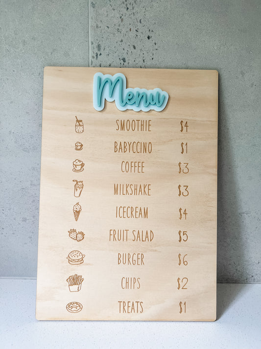 Cafe Menu - Acrylic