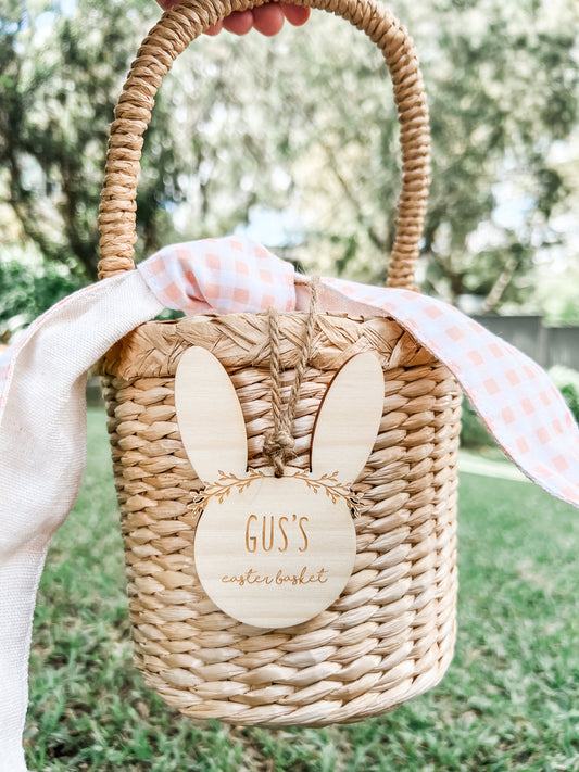 personalised easter basket bunny tag