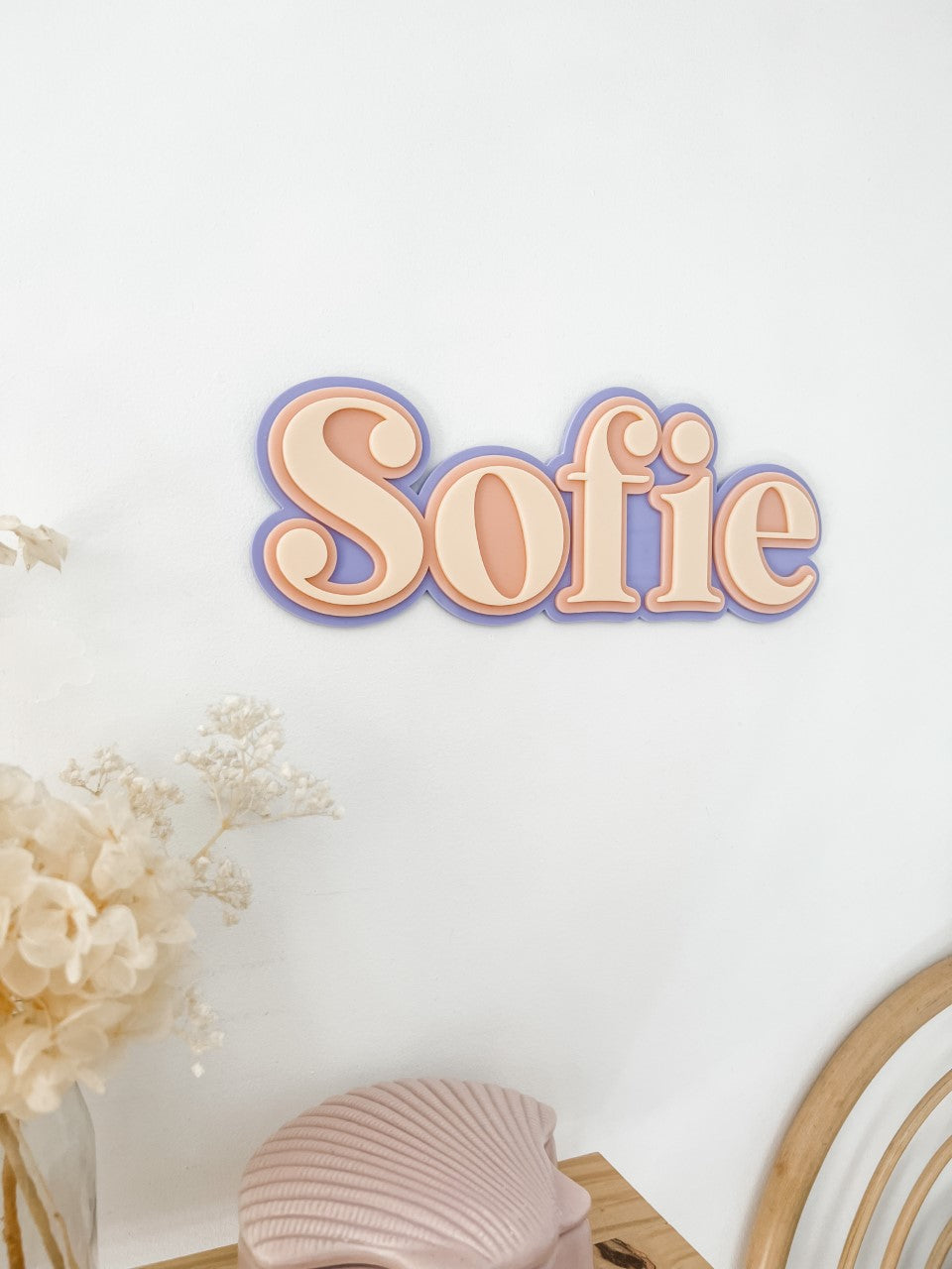 Triple layered acrylic name plaque
