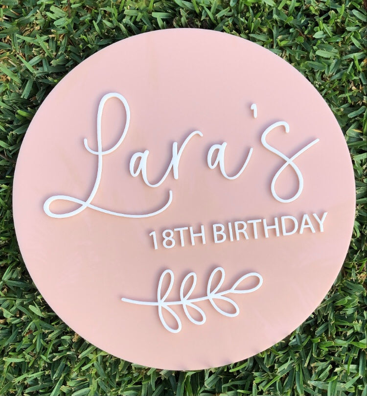 Birthday round - acrylic layered