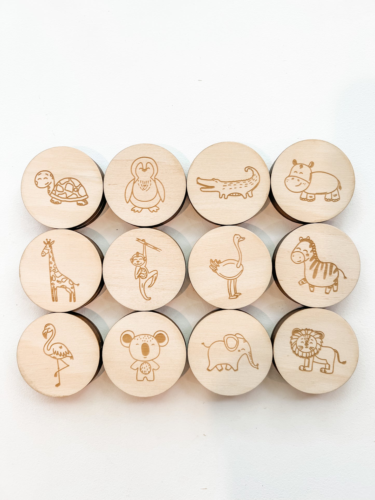Wooden matching memory pair game - zoo