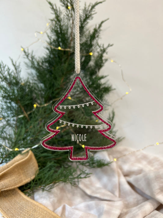 layered acrylic tree personalised ornament