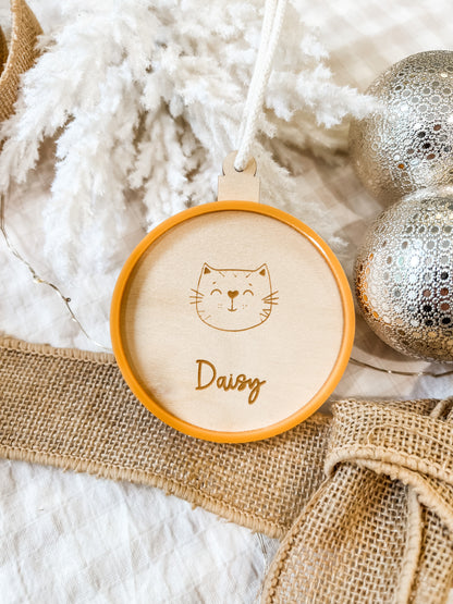 layered acrylic personalised cat ornament