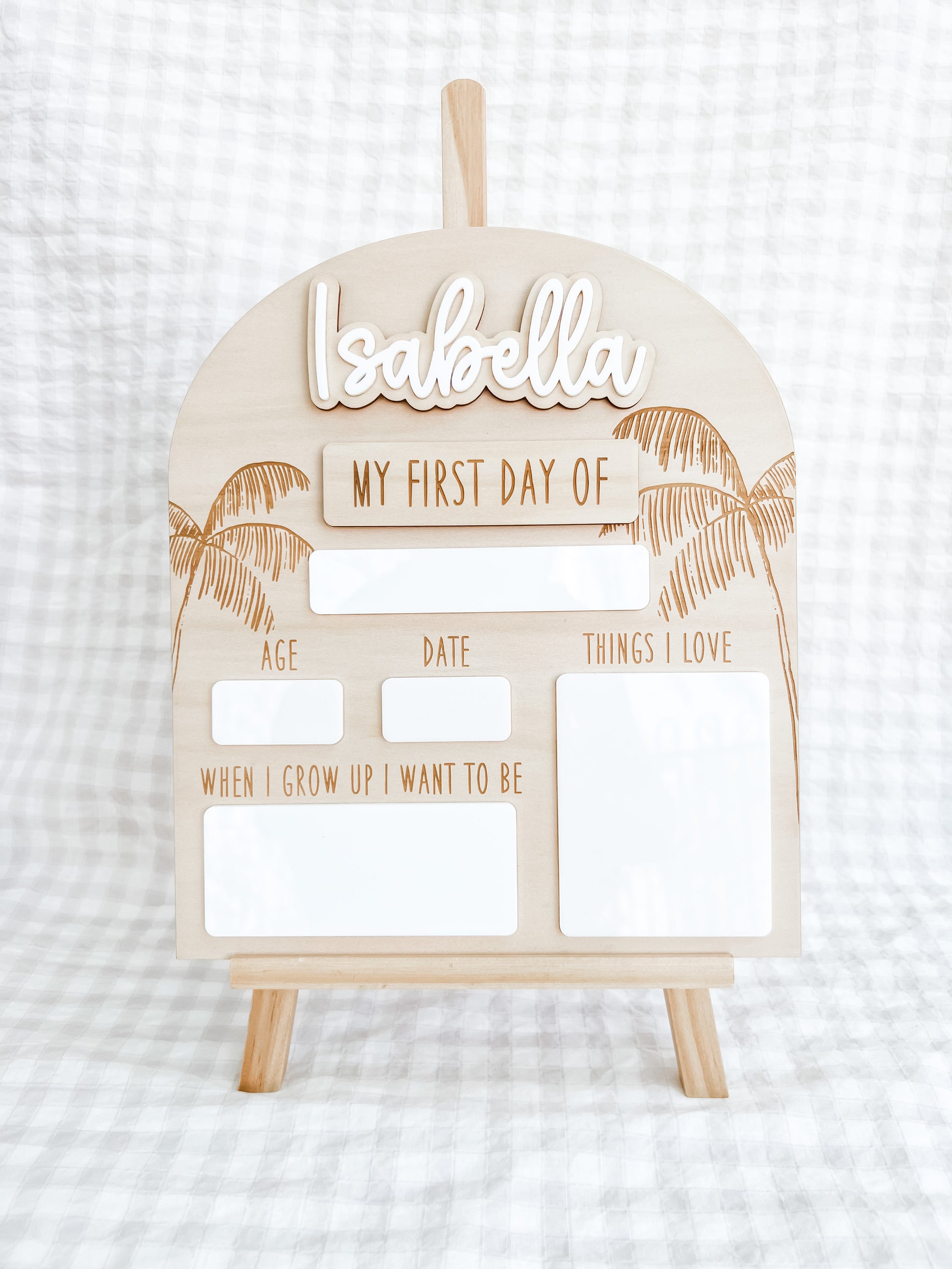 interchangeable my first day my last day board palm