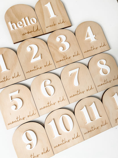 double layer wooden milestone cards