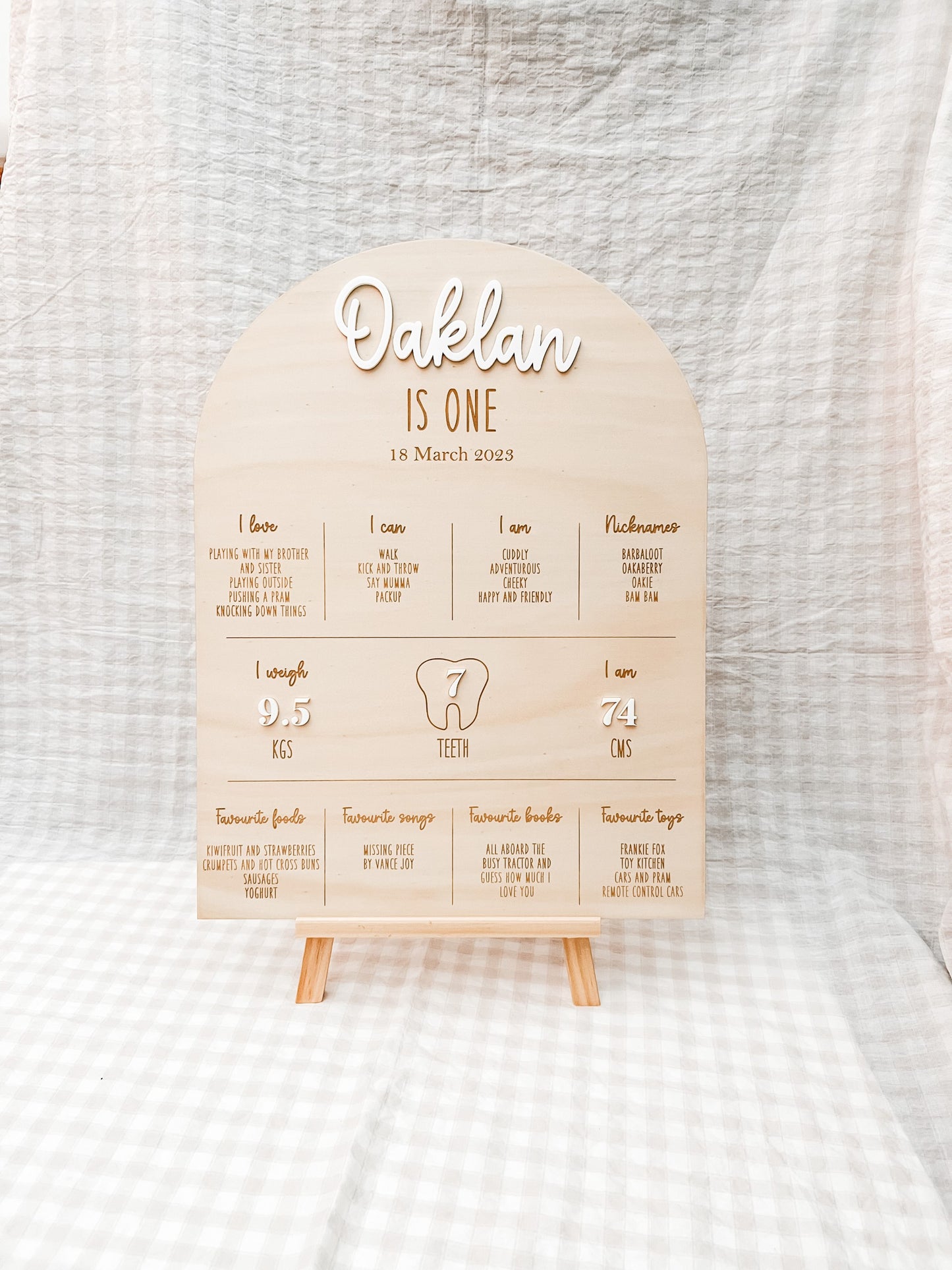 personalised first birthday board