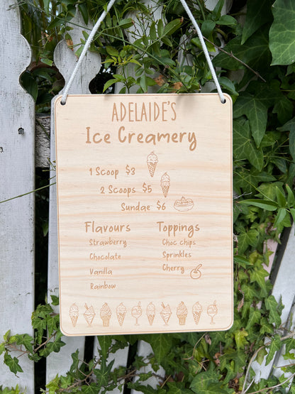 Play - Ice creamery shop sign