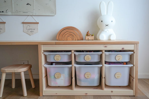 Wooden toy storage labels with pictures – islandearthdesign