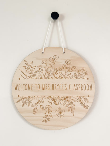 Classroom sign - flowers